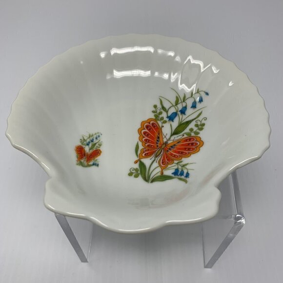 Seashell Shaped Jewelry Dish Butterflies Boho Trinket Coastal Grandma - Picture 8 of 8
